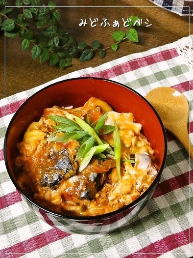 和ご飯✿さば缶トマトの玉子とじ丼の写真