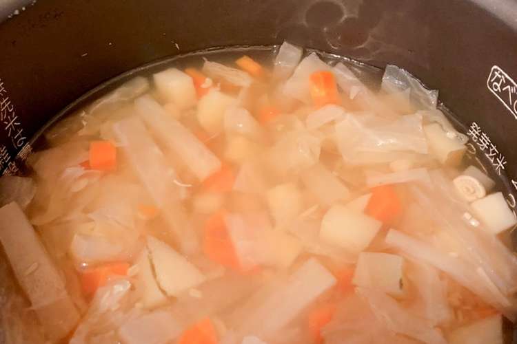 炊飯器でお野菜スープ 9ヶ月 レシピ 作り方 By クックl4deby クックパッド 簡単おいしいみんなのレシピが355万品