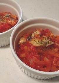 タラとジャガイモのトマト煮