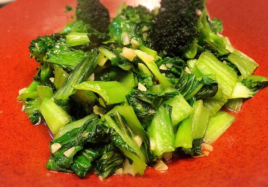 青梗菜とブロッコリーの中華にんにく炒めの画像
