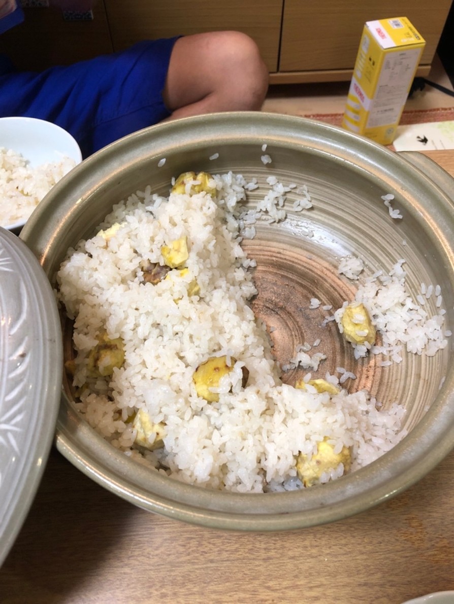 子供喜ぶ栗ごはん 土鍋で。の画像