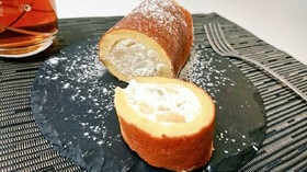 超簡単!オーブン不要のりんごロールケーキ