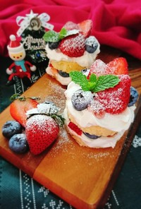 クリスマスに☆簡単ネイキッドケーキ。