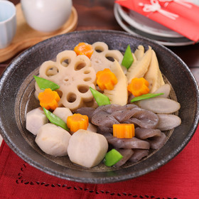 お鍋一つで簡単に♪根菜の彩り煮しめ