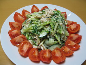 水菜と鶏ささみのごま和えサラダ✿