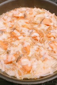 鮭のちゃんちゃん焼、マヨ味噌チーズ！