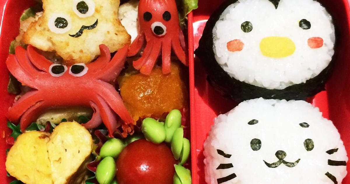 キャラ弁 水族館へ 海の生き物弁当 レシピ 作り方 By 腹ペコ 青虫 クックパッド
