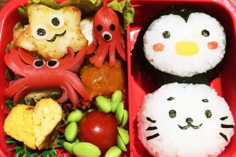 キャラ弁 水族館へ 海の生き物弁当 レシピ 作り方 By 腹ペコ 青虫 クックパッド 簡単おいしいみんなのレシピが378万品