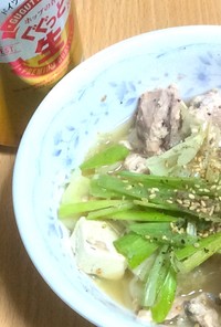 サバ水煮缶と豆腐＆キャベツの簡単鍋