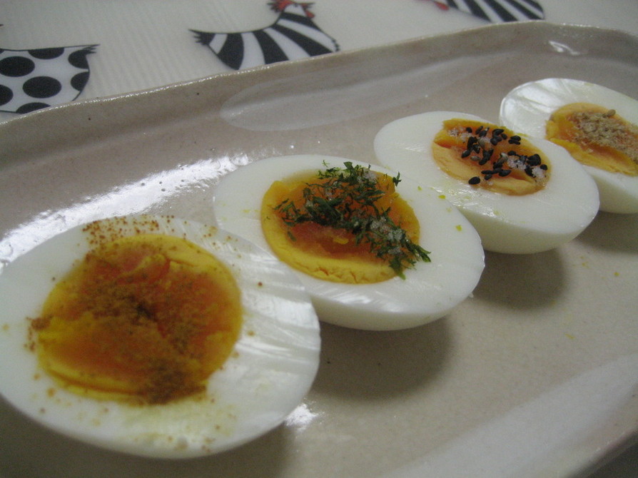 ゆで卵★カレー粉＆塩で　お弁当のおかずの画像