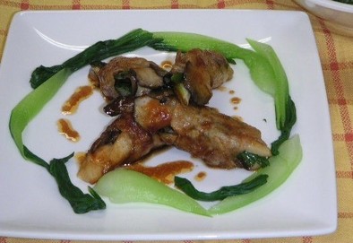 韓国風野菜の肉巻き（腎臓病食）の写真