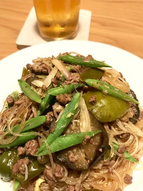 よっちゃんなんばん肉味噌で!チャプチェ