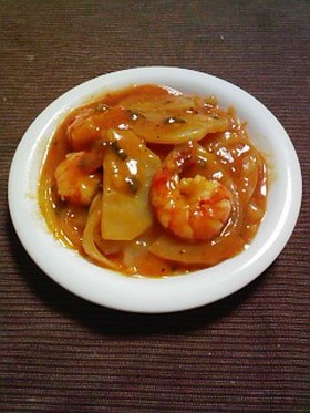 じゃがじゃがエビチリ