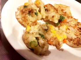 【離乳食後期】手づかみ麺類のお焼き