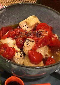 鶏胸肉とミニトマトの蒸し煮