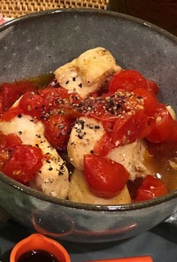鶏胸肉とミニトマトの蒸し煮