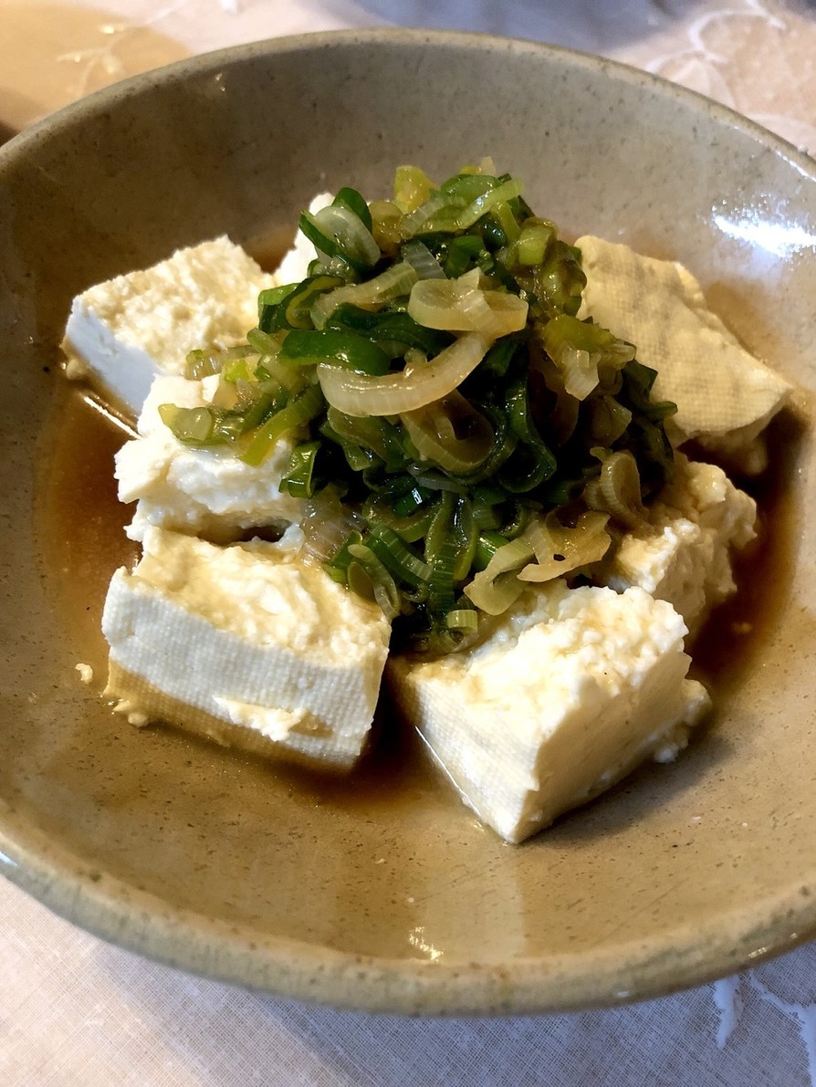 豆腐サラダの青ネギソースの画像