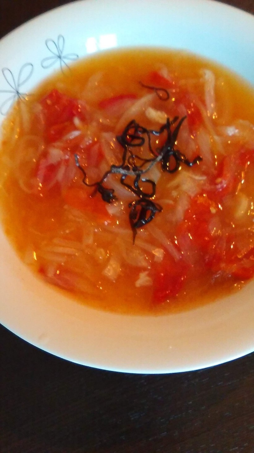 トマトの酸辣湯風スープの画像