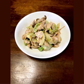 ささみとキャベツの生姜ポン酢和え