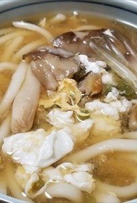 タマゴタケの玉子うどん・薩摩芋の茎入り