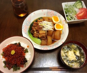 炊飯器で簡単☆豚バラブロックの角煮大根