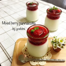 生クリームなし♡ベリーのパンナコッタ♡