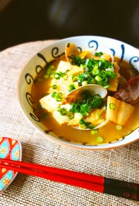 あさりと豆腐の味噌チゲスープ