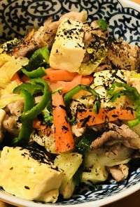 ピーマン＆キャベツの豆腐チャンプルー