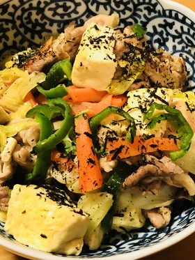 ピーマン&キャベツの豆腐チャンプルー