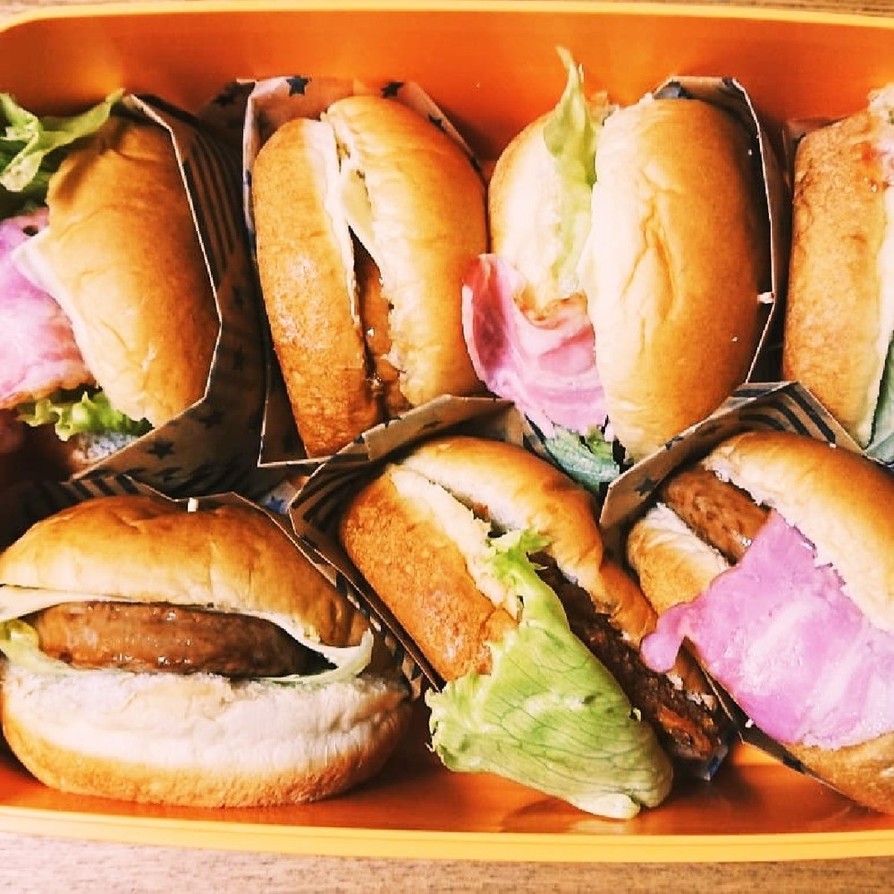 お弁当に☆マ◯ク風ハンバーガーの画像