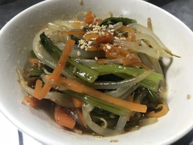 小松菜ともやしのナムル レンジで簡単