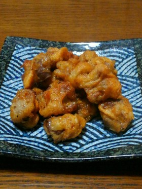 キムチの素で☆コロコロ砂ずり揚げ♪