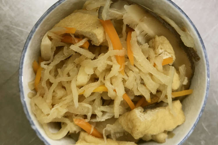 ポリ袋で切り干し大根の煮物 レシピ 作り方 By 昭和女子大非常食 クックパッド