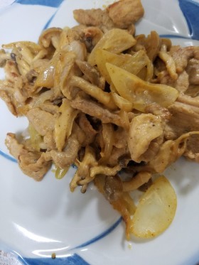 豚肉としめじの味噌マヨ炒め