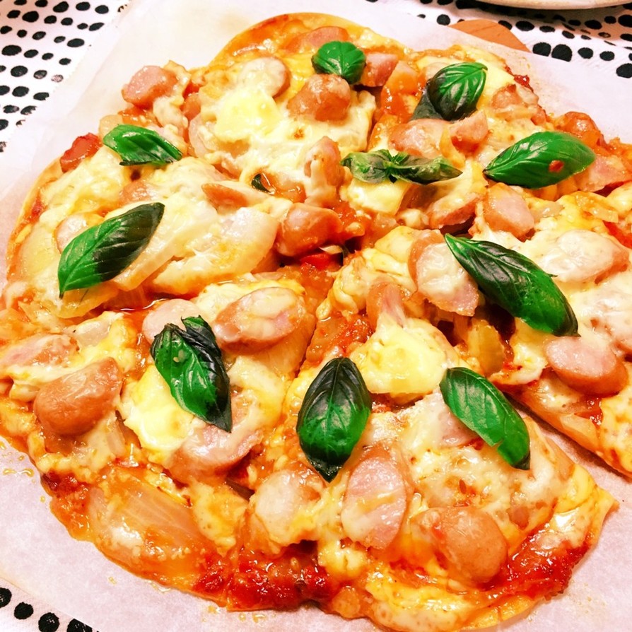 超カンタン フライパンで餃子の皮ピザの画像
