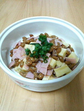 ハムチーズ納豆