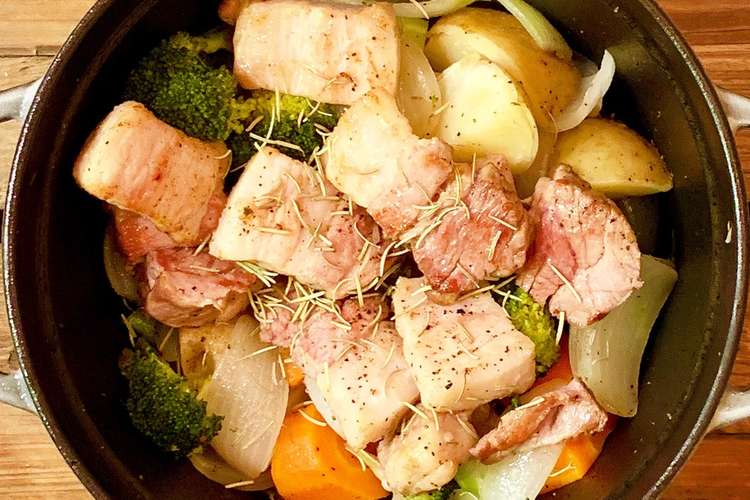 ストウブ ごろごろ野菜と豚のロースト レシピ 作り方 By カズワタベ クックパッド 簡単おいしいみんなのレシピが352万品