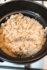 土鍋で炊く玄米&もち麦