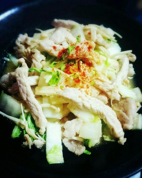 豚ロースと白菜エノキの中華風炒め