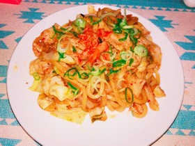 スタミナたっぷり!豚キムチうどん
