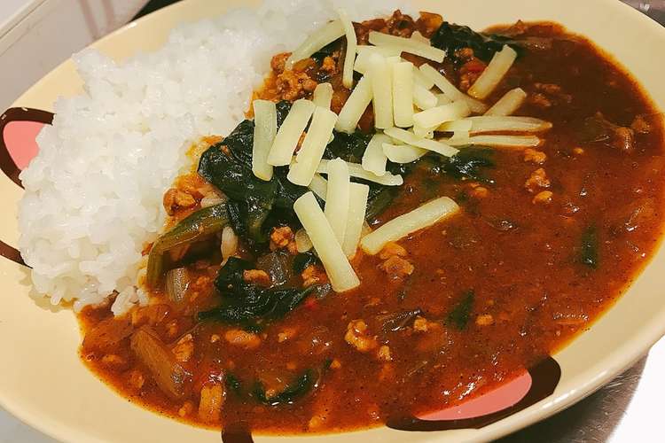 ひき肉とほうれん草トマトカレー レシピ 作り方 By はりねずみのぞみ クックパッド 簡単おいしいみんなのレシピが352万品