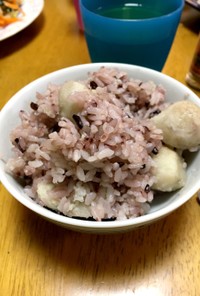 簡単で美味しい里芋と黒米のご飯！