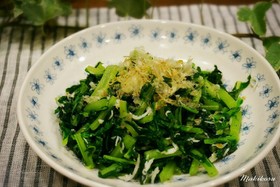 釜揚げしらすと大根菜の炒め物