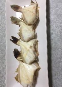 カワハギを塩水漬けにした塩焼き