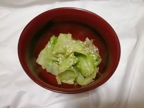 レンチンにんにく塩だれキャベツ