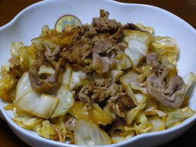 きゃべつと豚肉の山椒味噌炒め