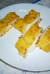 モッツァレラ･チーズとあみえびの厚焼き卵