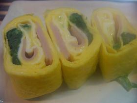 ほうれん草&ハムチーズの厚焼き玉子❤