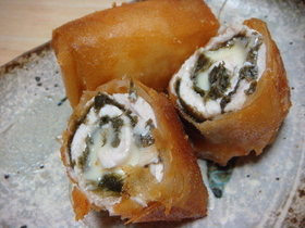 ささみロール☆春巻きの皮揚げ
