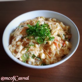 玉子とうふとカニカマのフワフワ天津飯